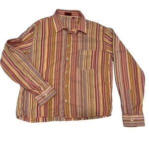 MISSONI Men’s Long Sleeve Striped Button Down Shirt Size 54 EUC